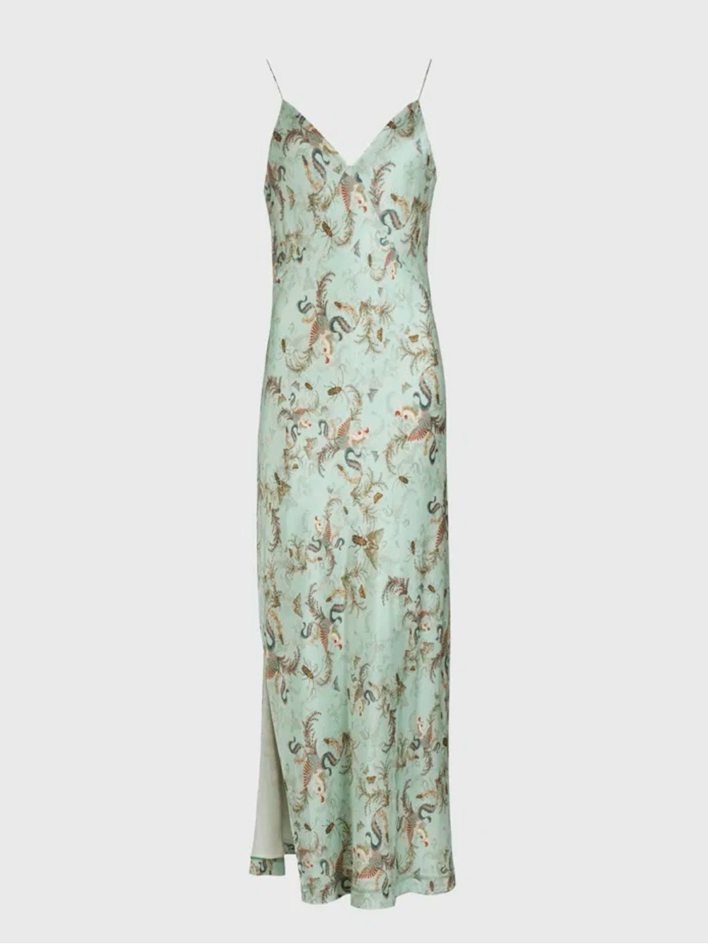 Allsaints Melody Assam Dress in Aqua Blue